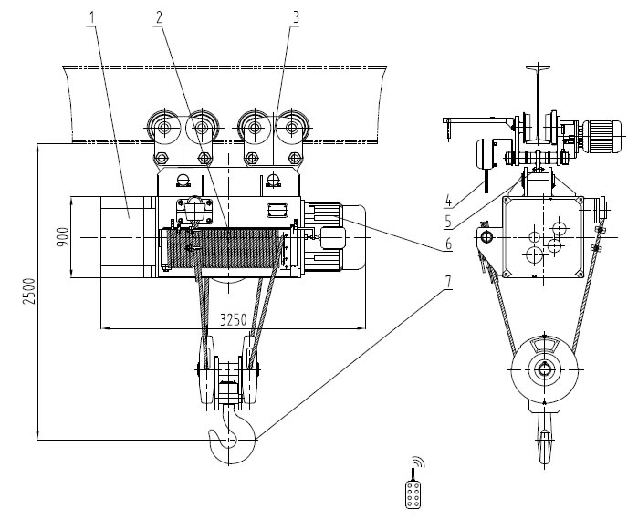 Electric hoist drawing for Weihua crane’ client